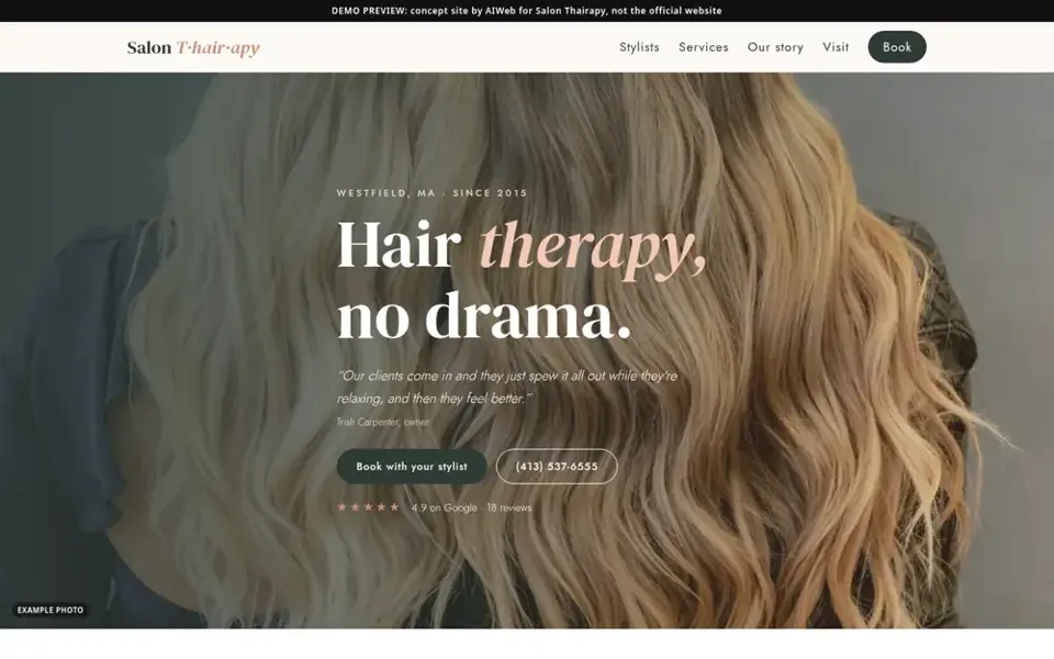 Concept demo for Salon Thairapy